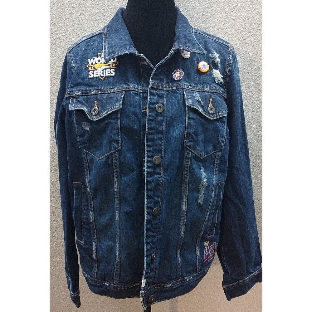 Houston Astros Adult Small Denim Jacket Baseball Jean Jacket MLB  Original B17